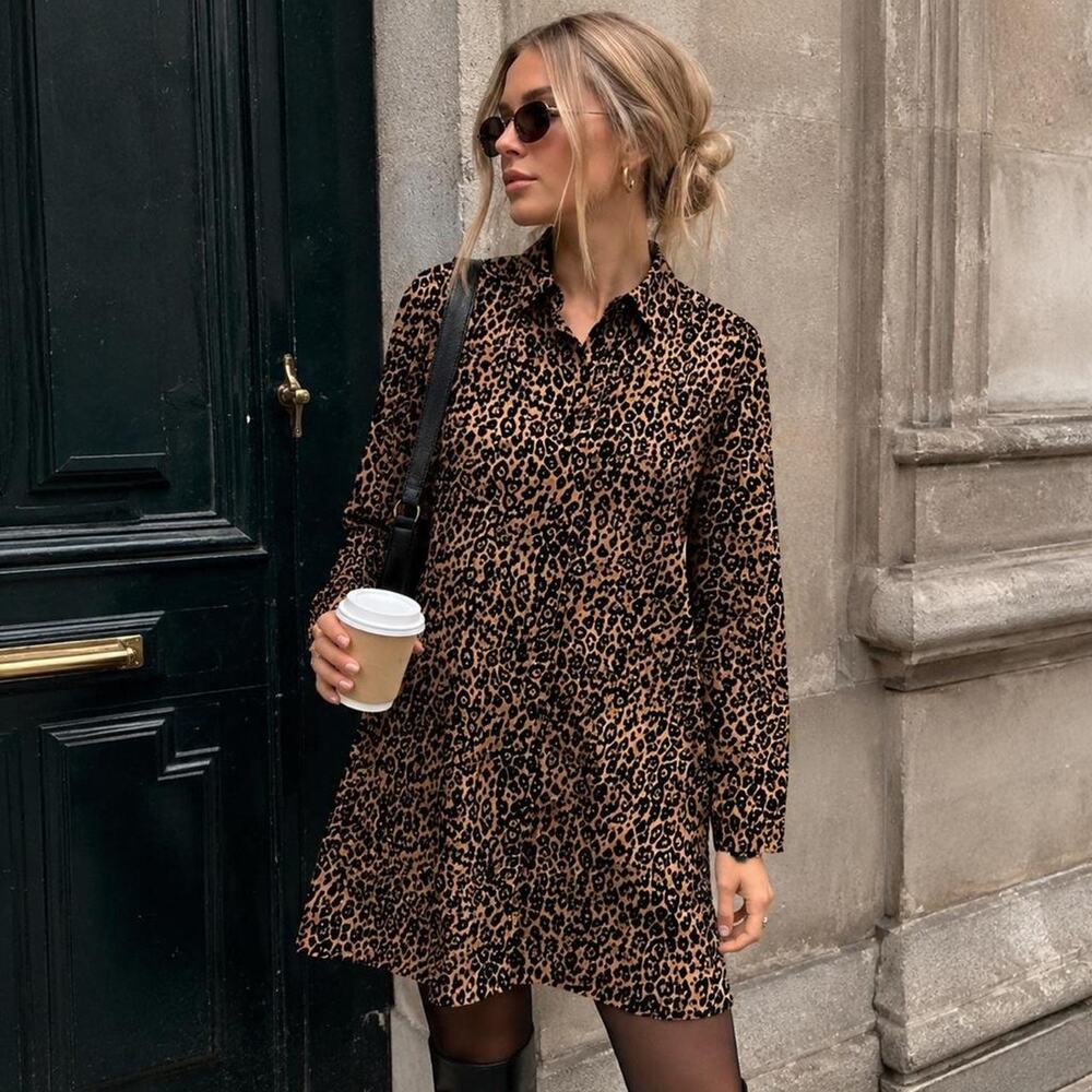 Volcom Leopard Print Tunic Mini Dress Plus Size 20W NWT